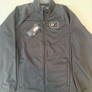 Antigua Men’s Flyers Black Full-Zip Jacket LOGO ERROR size Large NWT